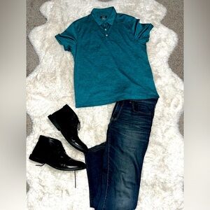 *DONATED* NWOT 😍 Men's Peacock (Teal) Classic-Fit Performance Polo, Stretch